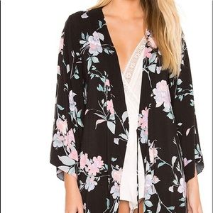 Yumi Kim Women’s Symphony Black Floral Dream Lovers Robe S SMALL